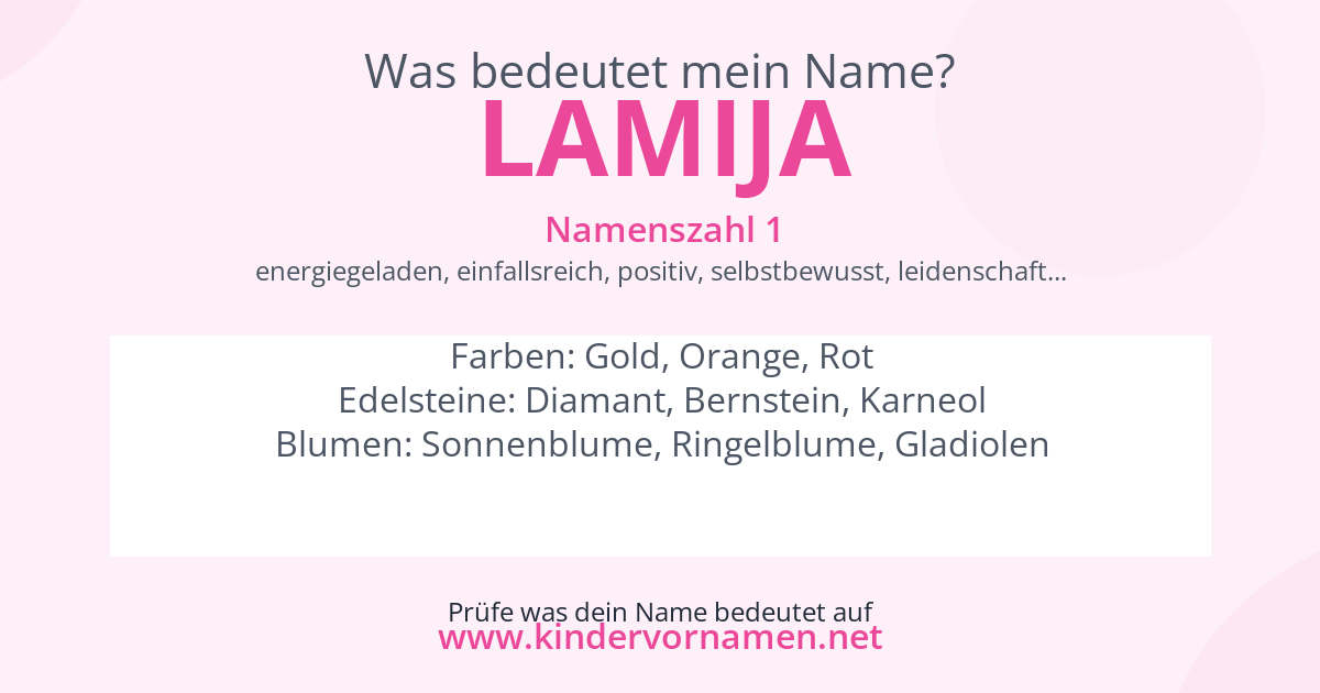 Was bedeutet der Name Lamija?
