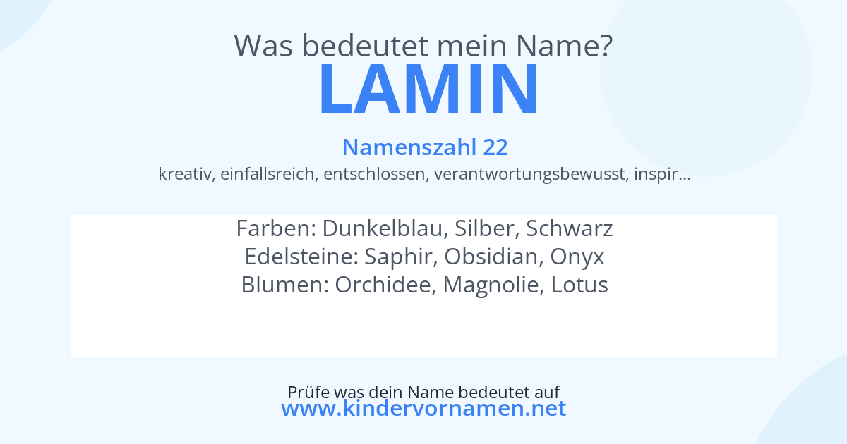 Was bedeutet der Name Lamin?