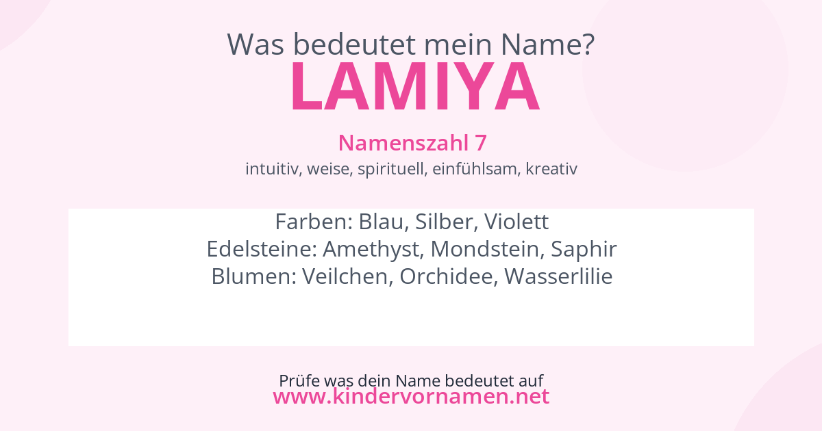 Was bedeutet der Name Lamiya?