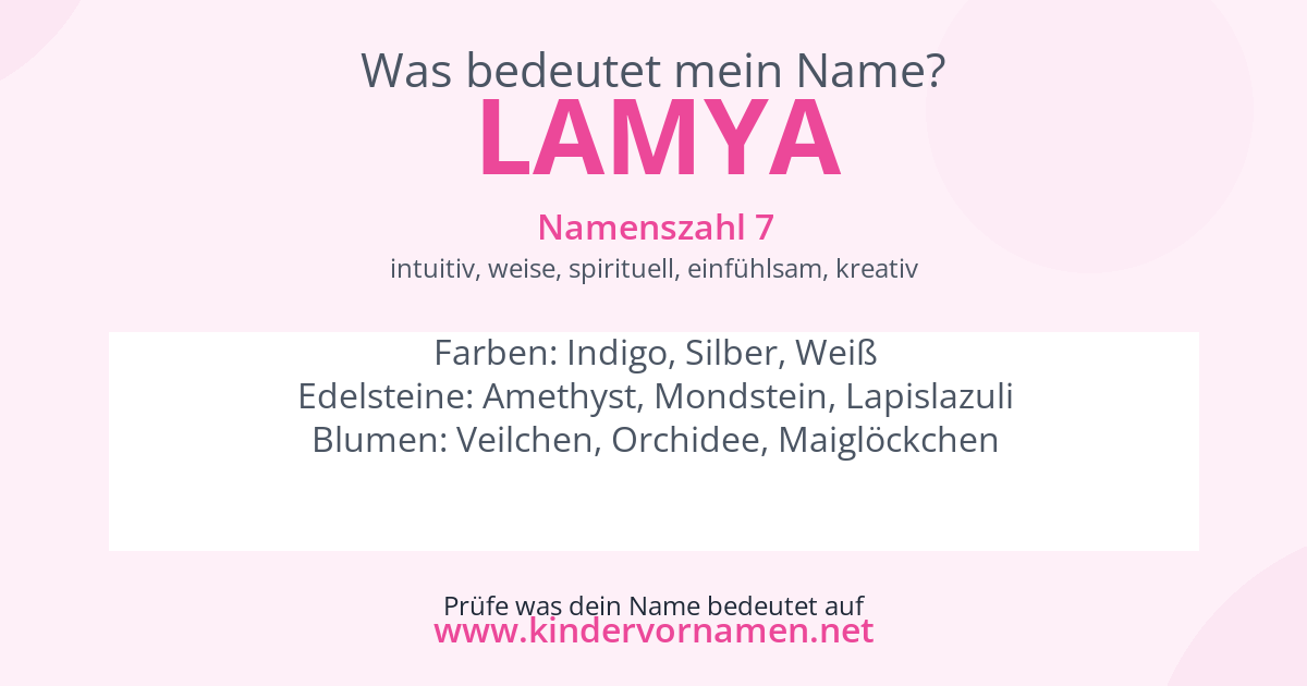 Was bedeutet der Name Lamya?