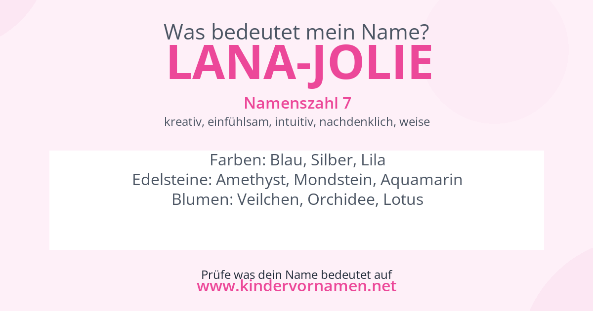 Was bedeutet der Name Lana-Jolie?