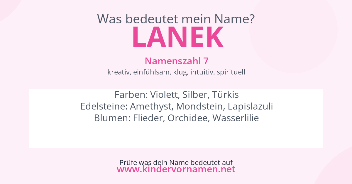 Was bedeutet der Name Lanek?