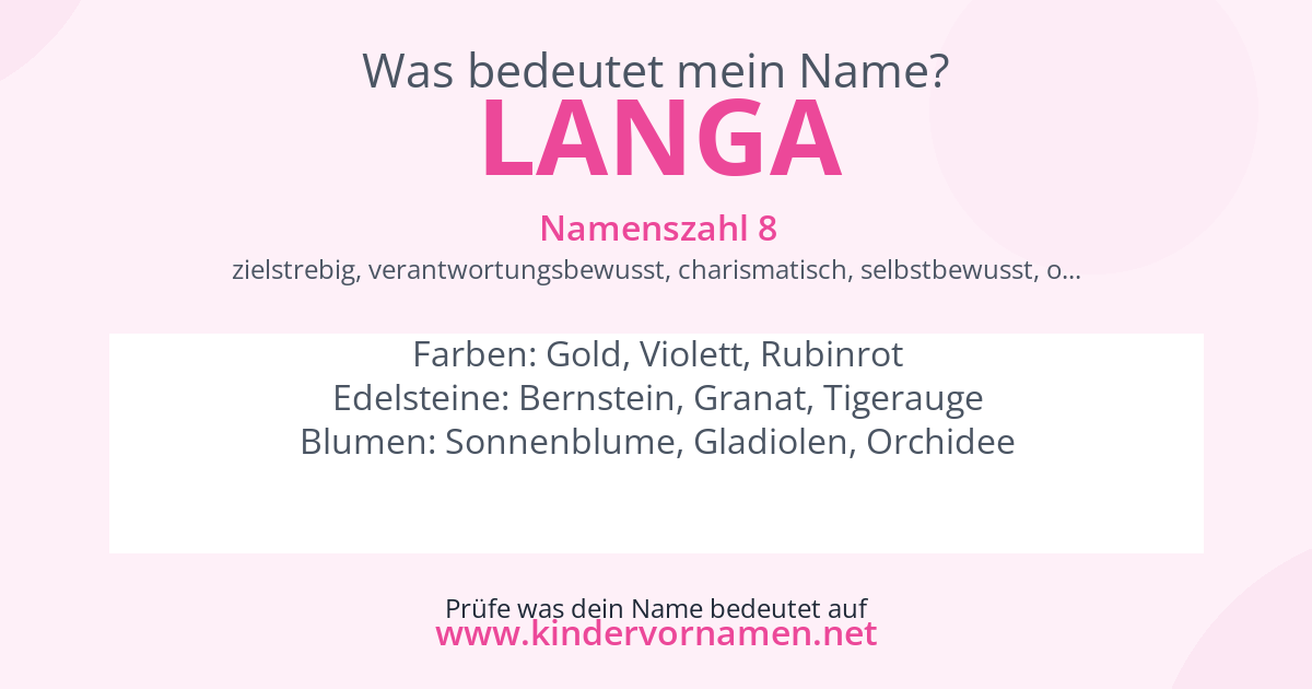 Was bedeutet der Name Langa?