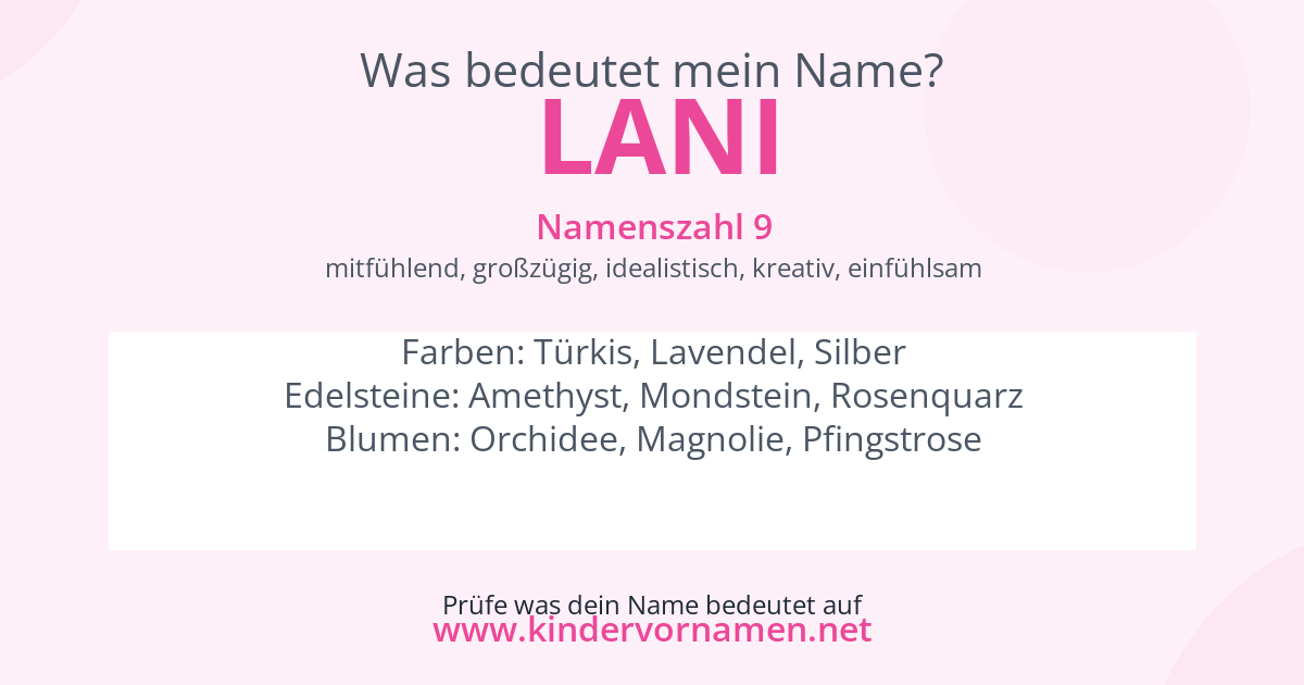 Was bedeutet der Name Lani?