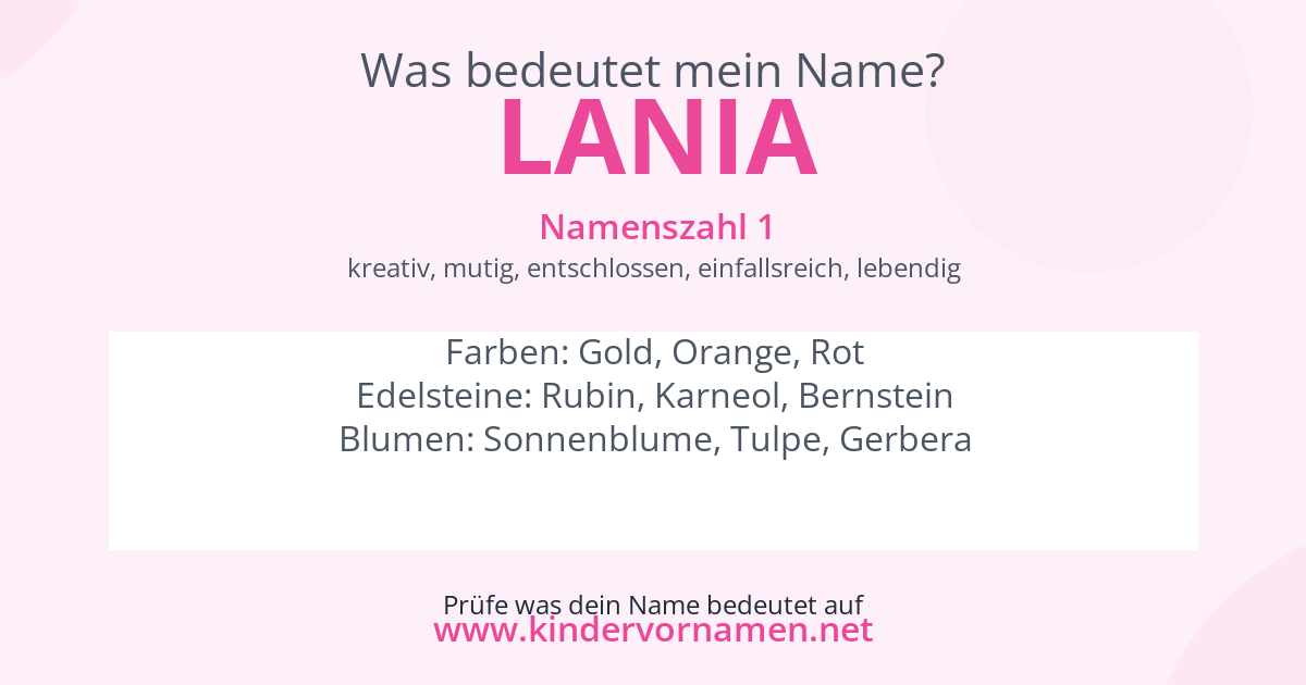 Was bedeutet der Name Lania?
