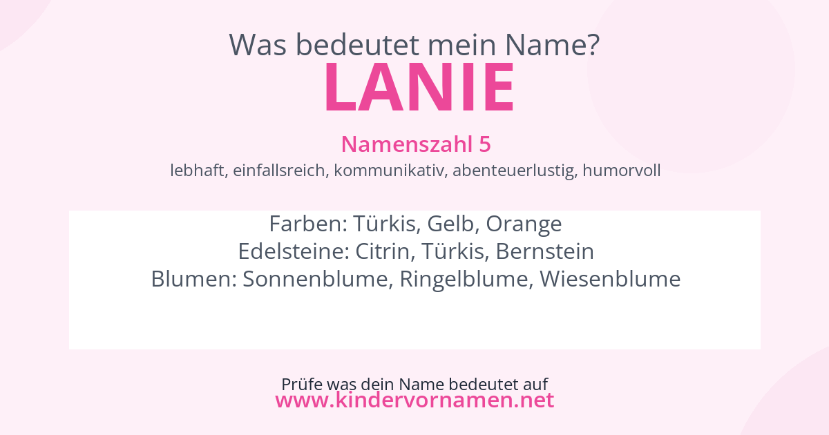 Was bedeutet der Name Lanie?