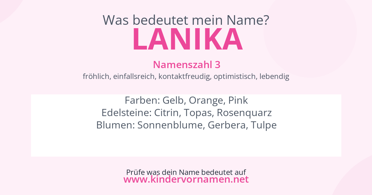 Was bedeutet der Name Lanika?