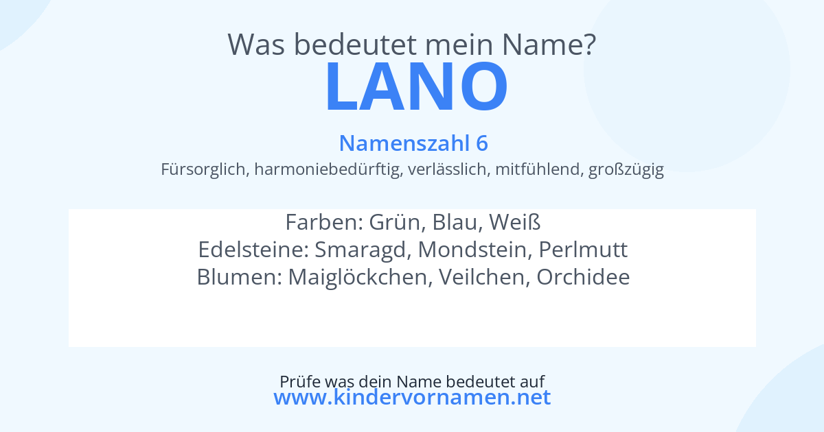 Was bedeutet der Name Lano?