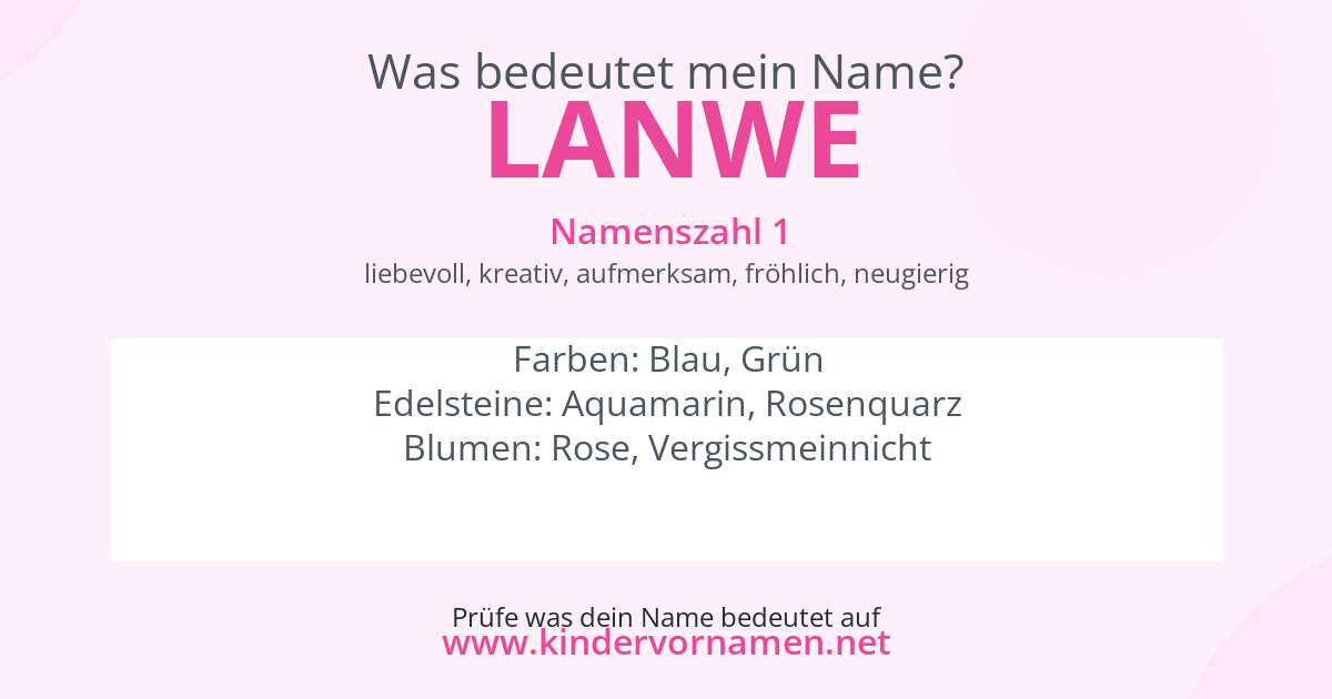 Was bedeutet der Name Lanwe?
