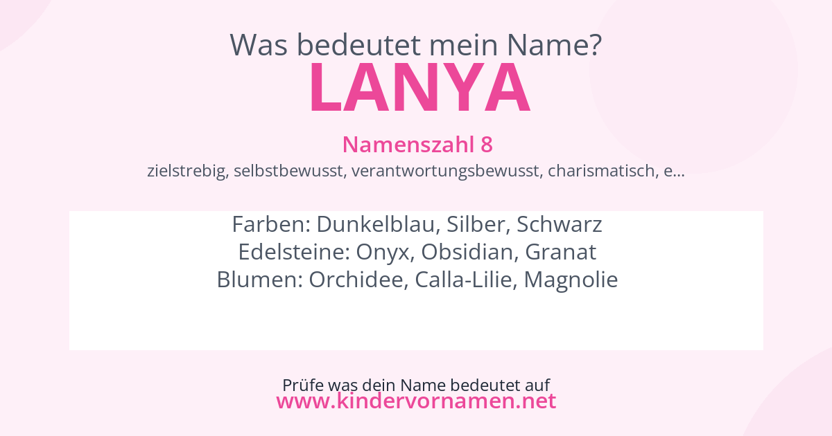 Was bedeutet der Name Lanya?