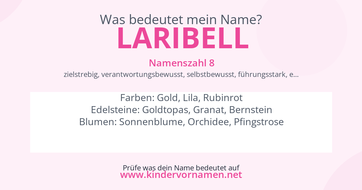 Was bedeutet der Name Laribell?