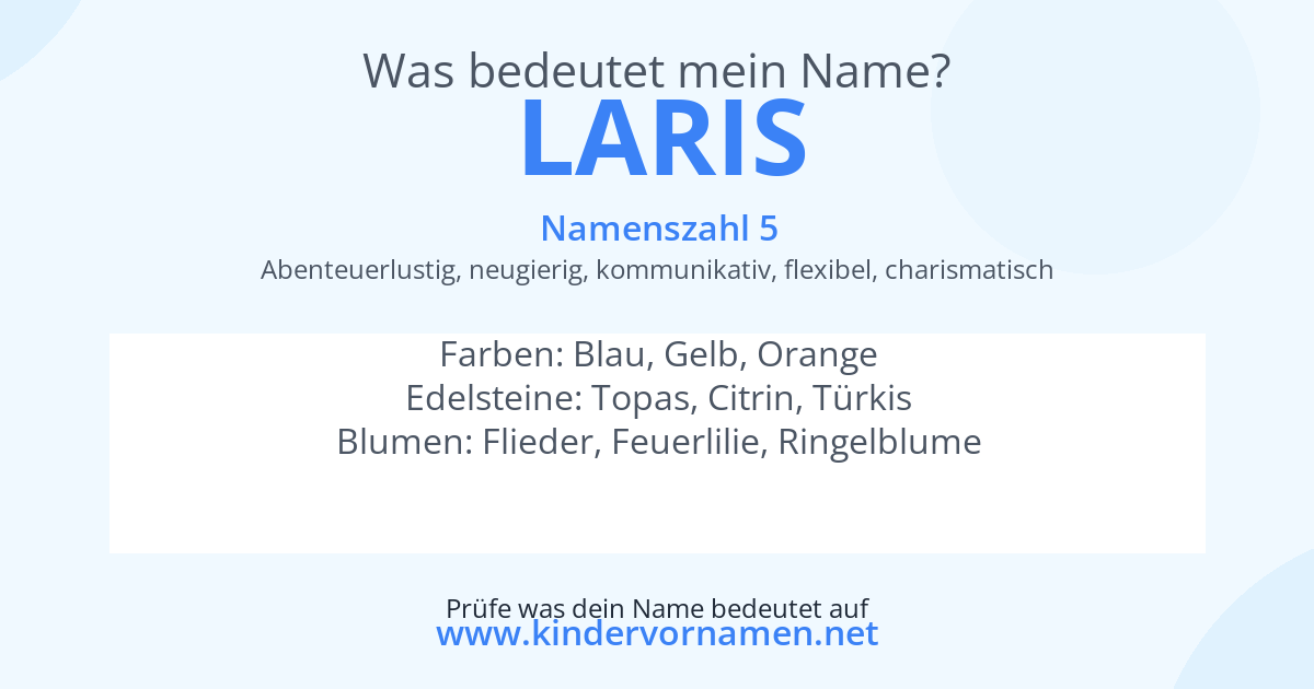 Was bedeutet der Name Laris?
