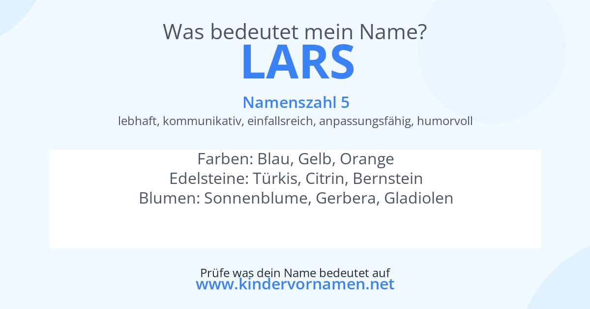 Was bedeutet der Name Lars?