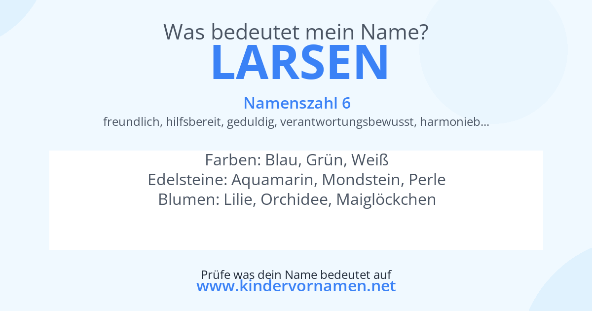 Was bedeutet der Name Larsen?
