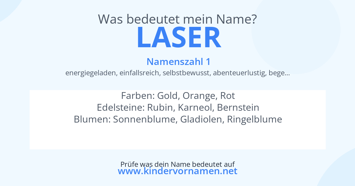 Was bedeutet der Name Laser?
