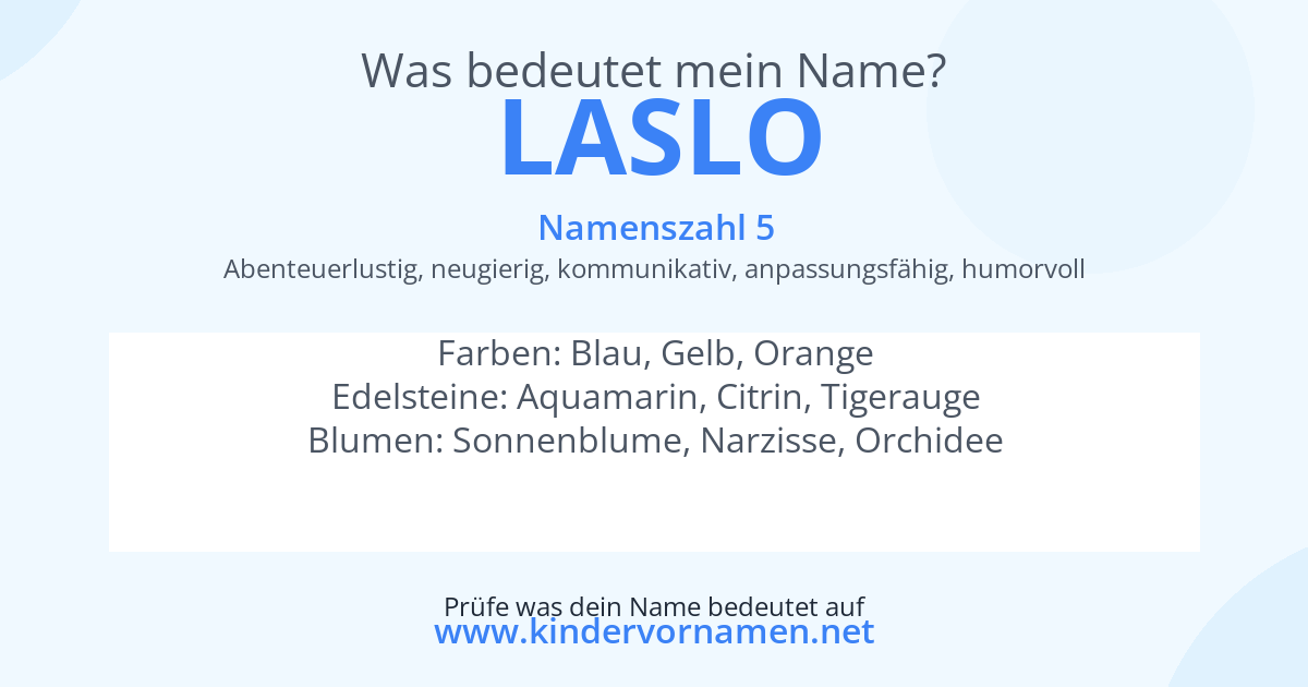 Was bedeutet der Name Laslo?