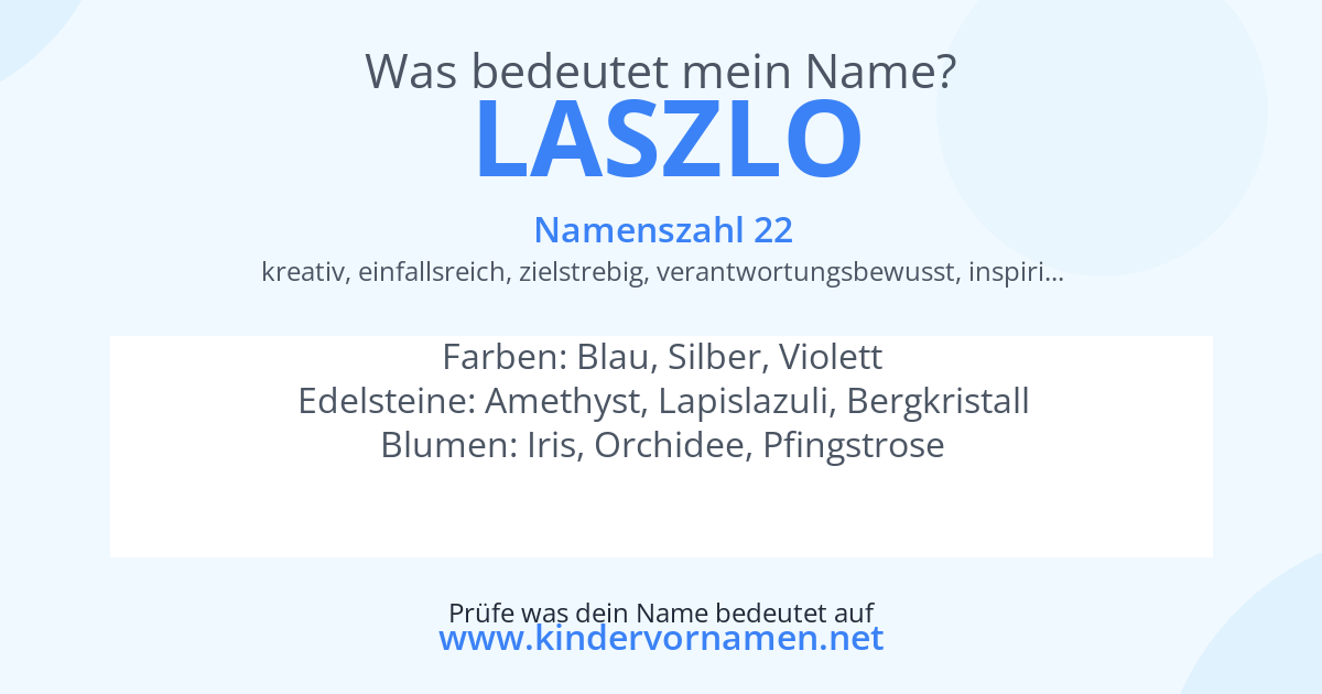 Was bedeutet der Name Laszlo?