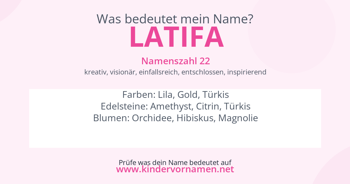 Was bedeutet der Name Latifa?