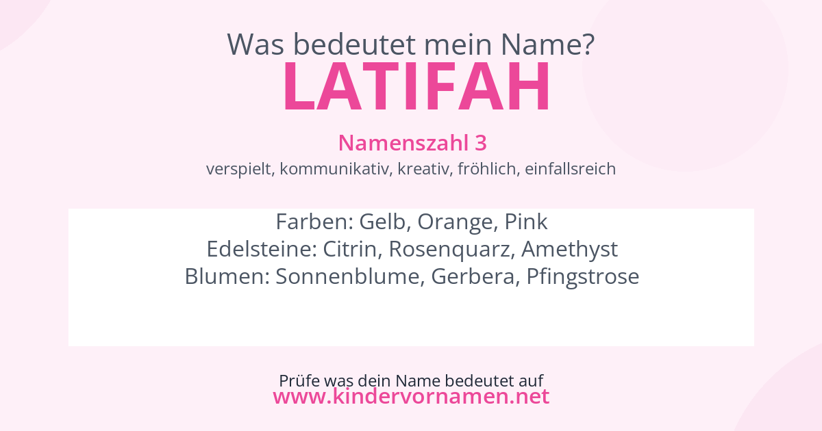 Was bedeutet der Name Latifah?