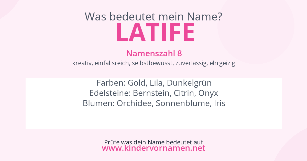 Was bedeutet der Name Latife?