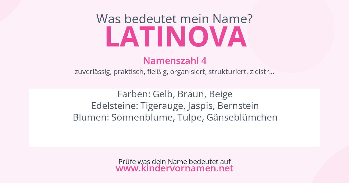 Was bedeutet der Name Latinova?