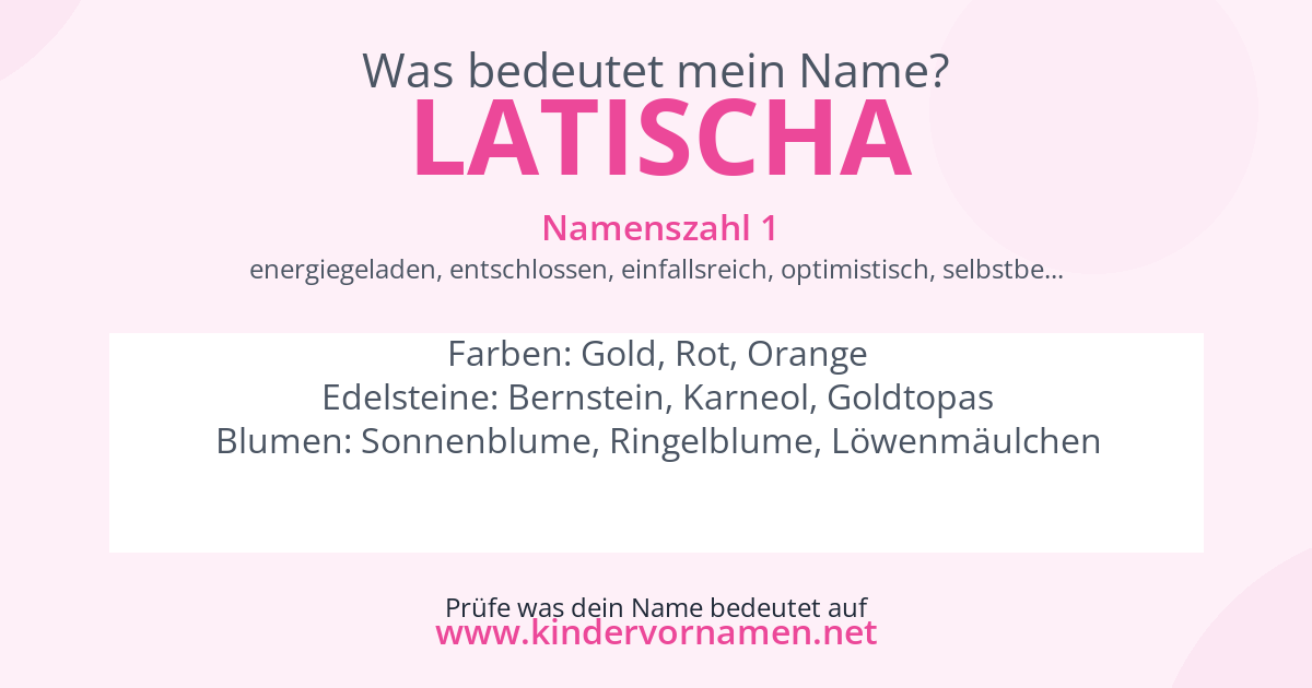 Was bedeutet der Name Latischa?