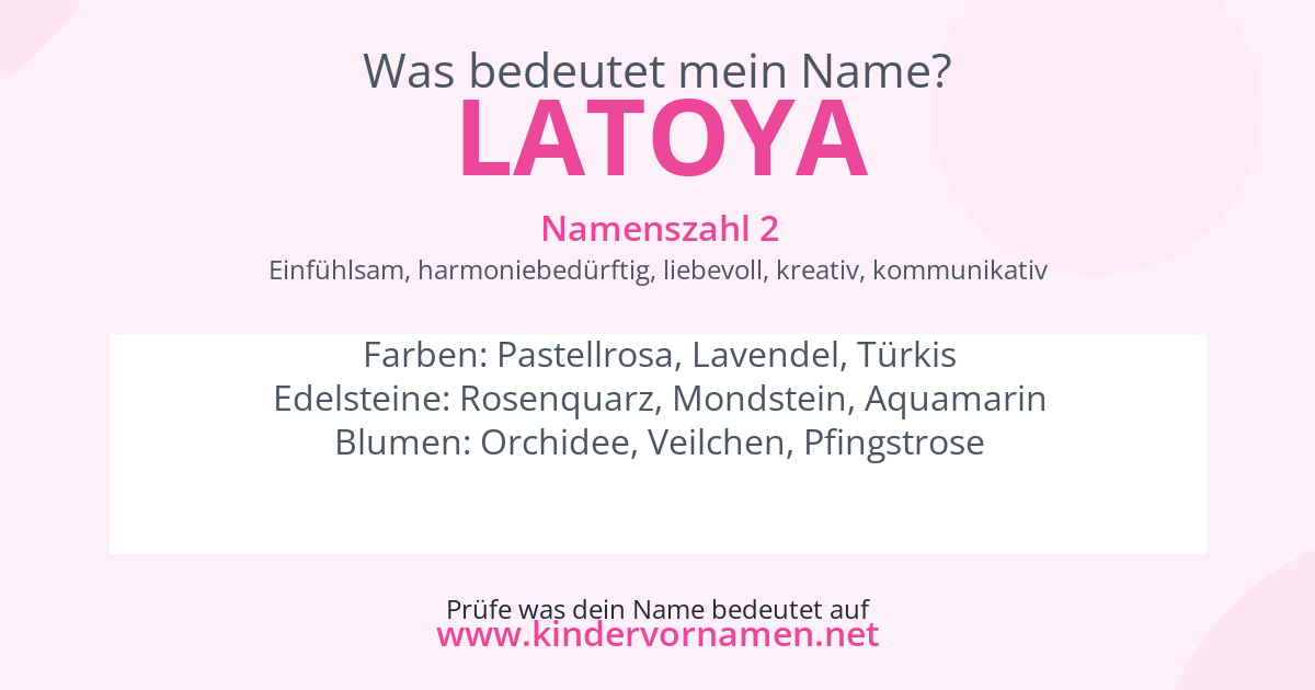 Was bedeutet der Name Latoya?