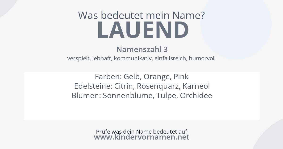Was bedeutet der Name Lauend?