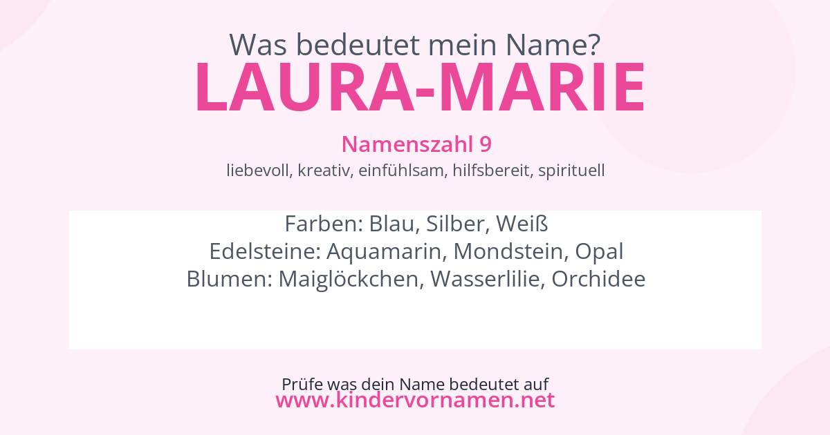 Was bedeutet der Name Laura-Marie?