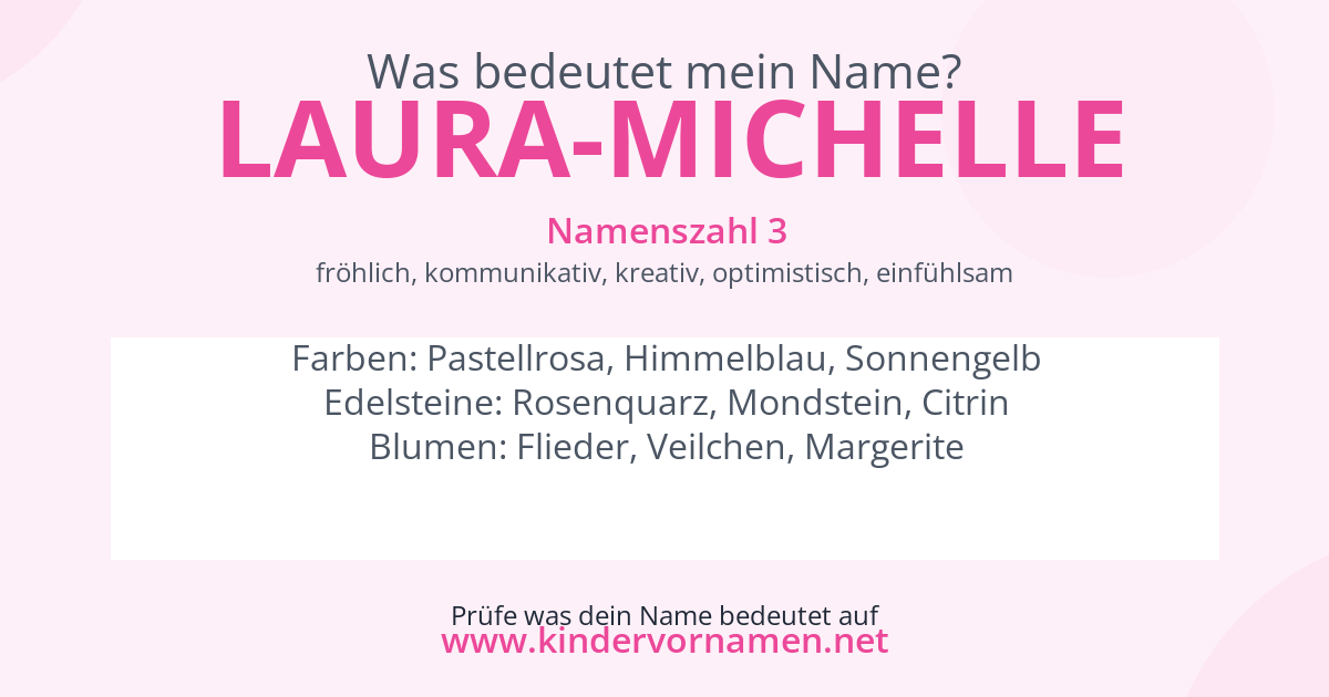 Was bedeutet der Name Laura-Michelle?