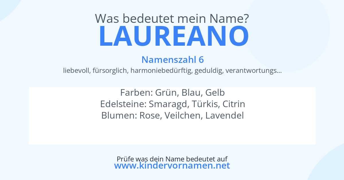 Was bedeutet der Name Laureano?