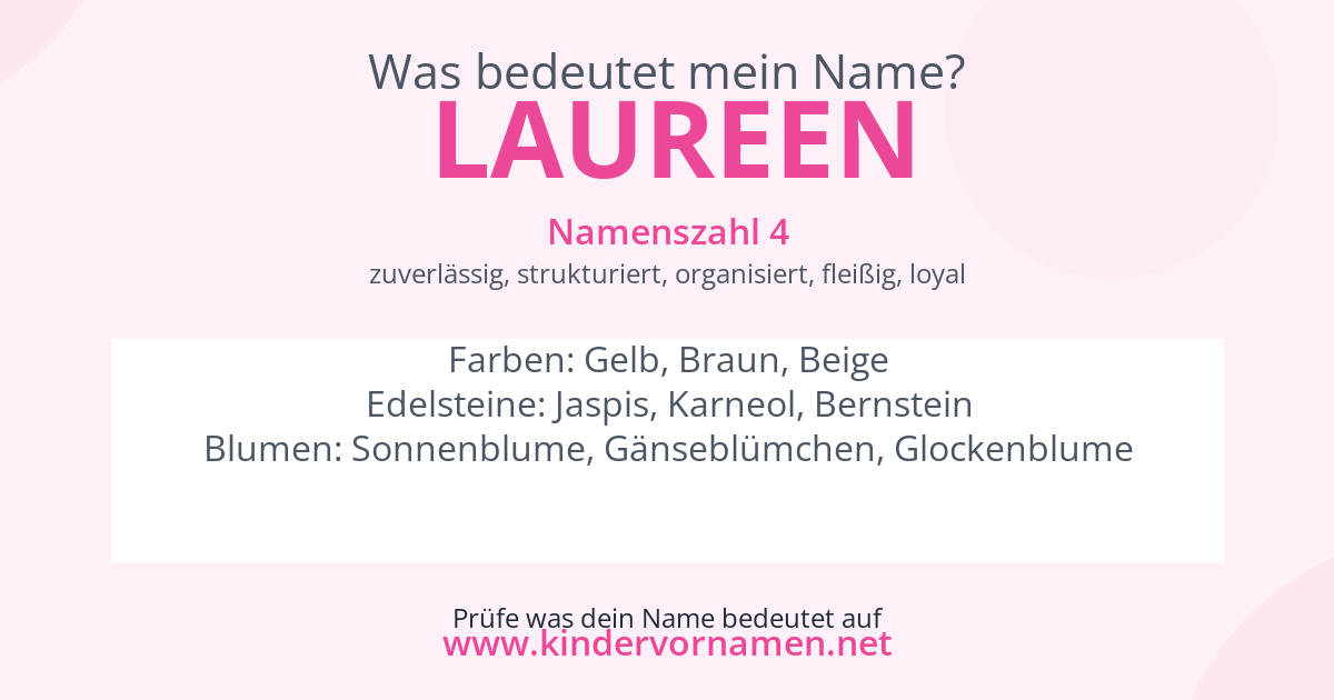 Was bedeutet der Name Laureen?