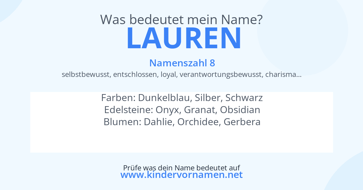 Was bedeutet der Name Lauren?