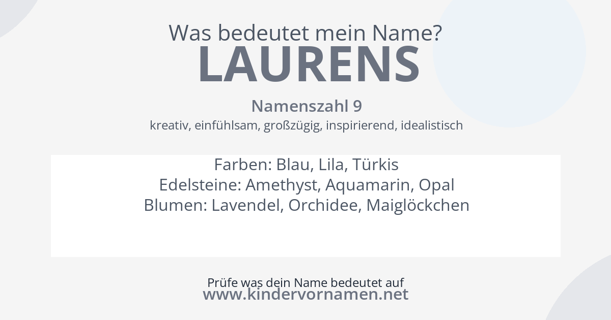 Was bedeutet der Name Laurens?