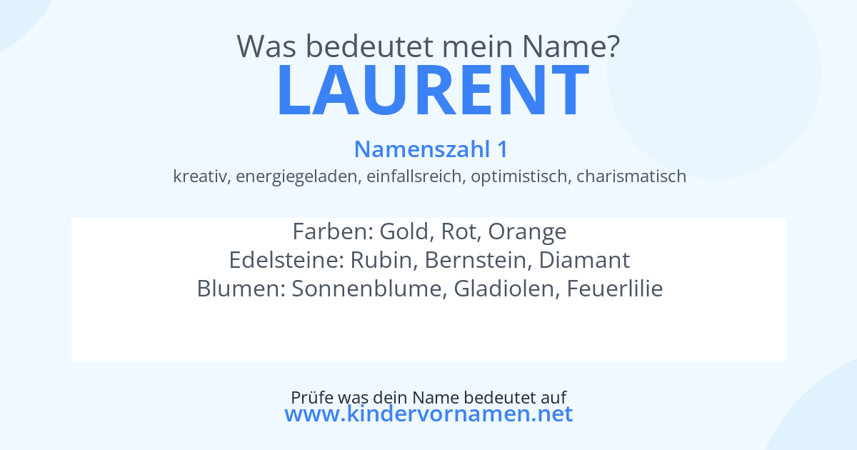 Was bedeutet der Name Laurent?