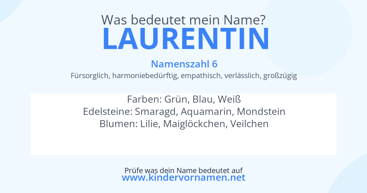 Was bedeutet der Name Laurentin?
