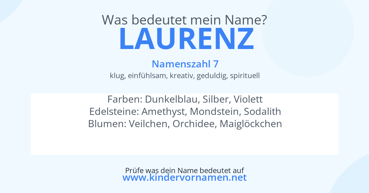 Was bedeutet der Name Laurenz?