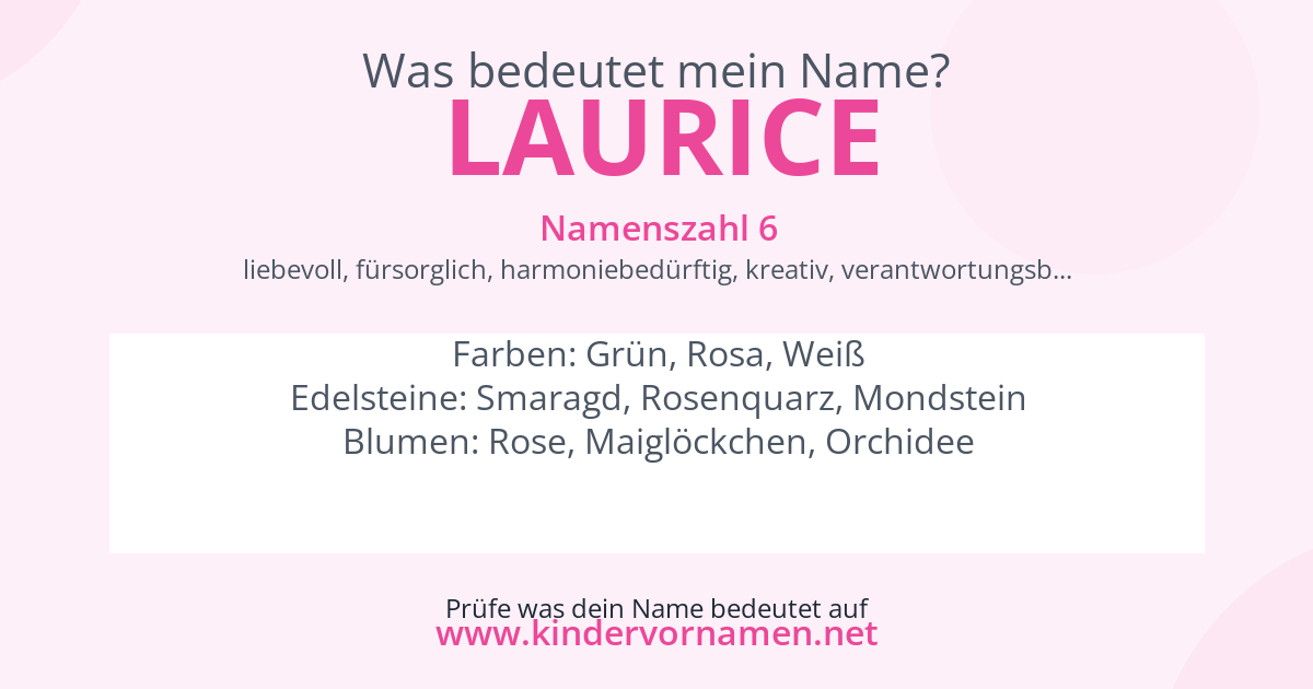 Was bedeutet der Name Laurice?
