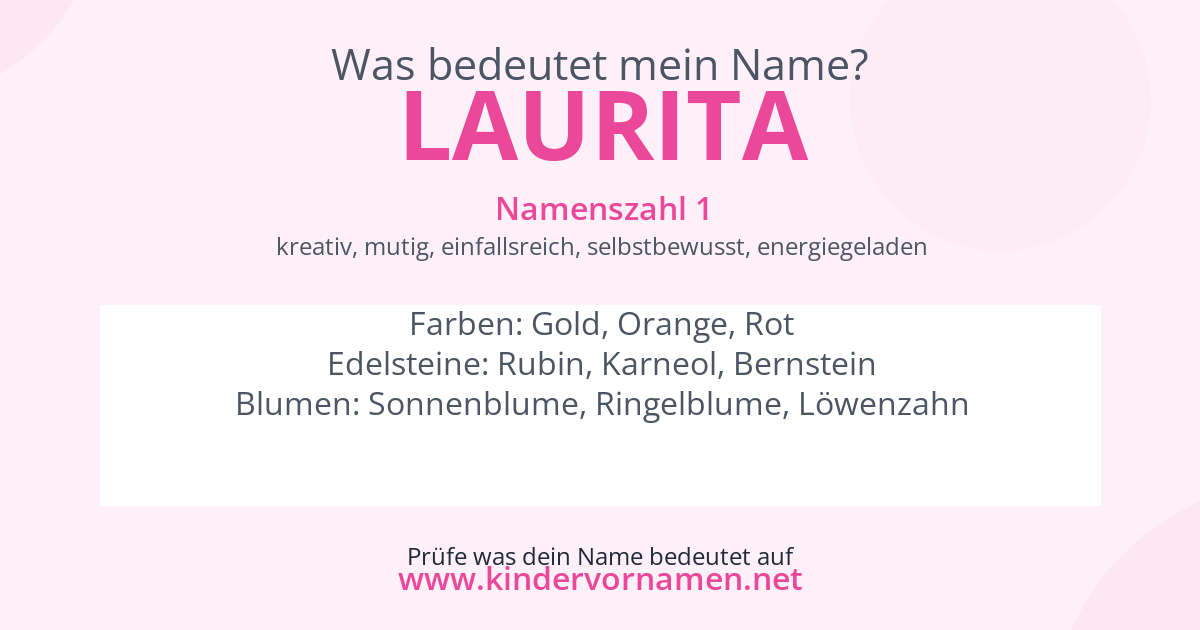 Was bedeutet der Name Laurita?