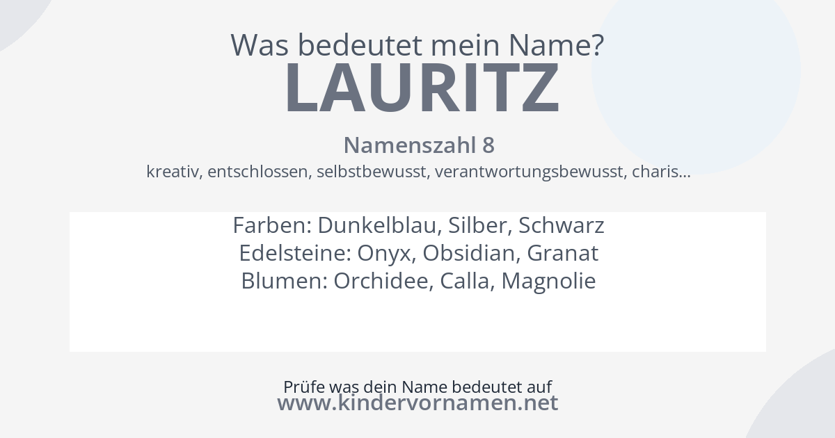 Was bedeutet der Name Lauritz?