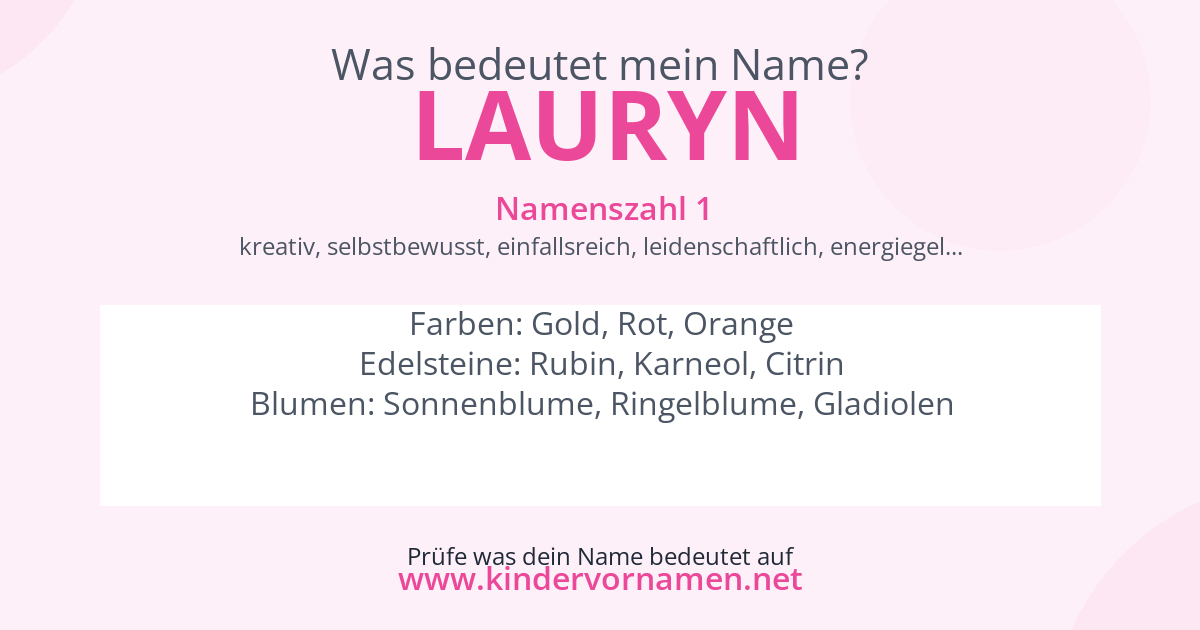 Was bedeutet der Name Lauryn?
