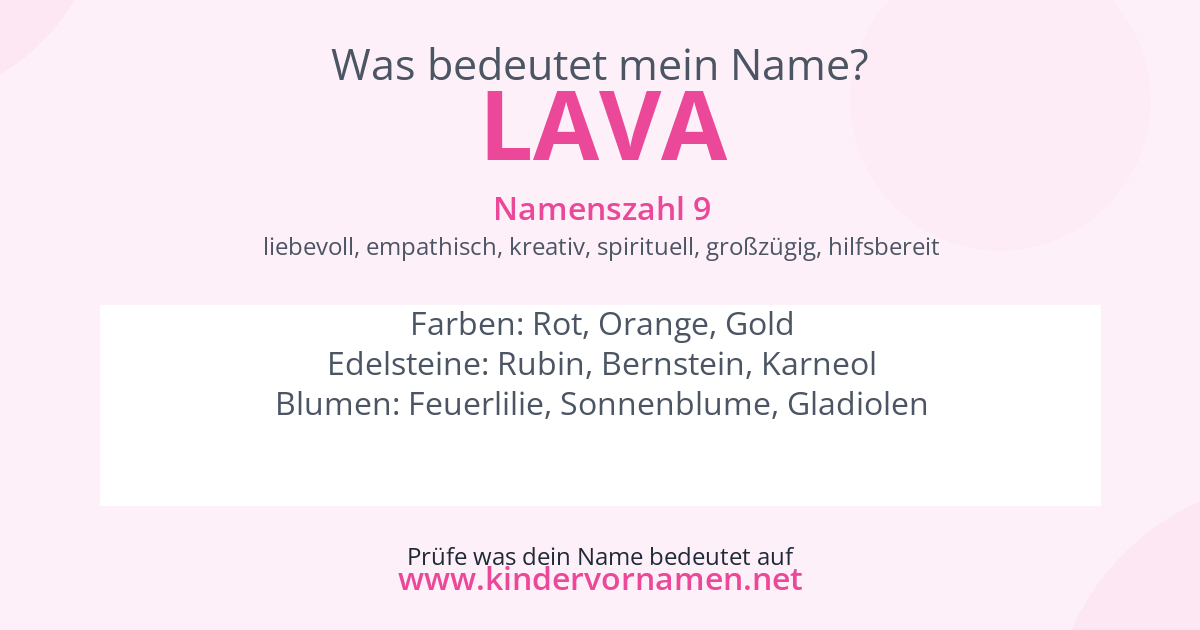 Was bedeutet der Name Lava?