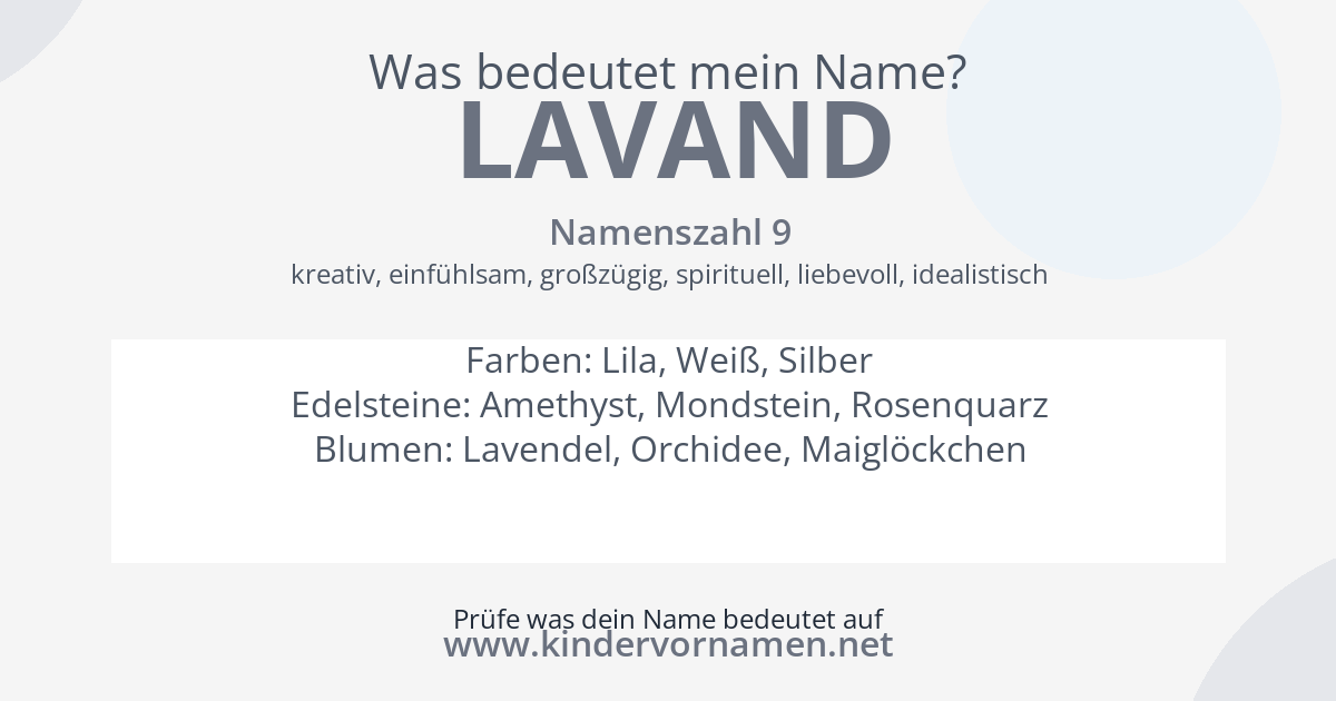 Was bedeutet der Name Lavand?