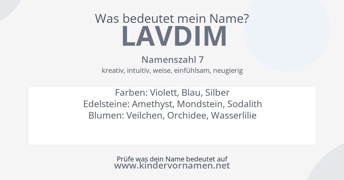 Was bedeutet der Name Lavdim?