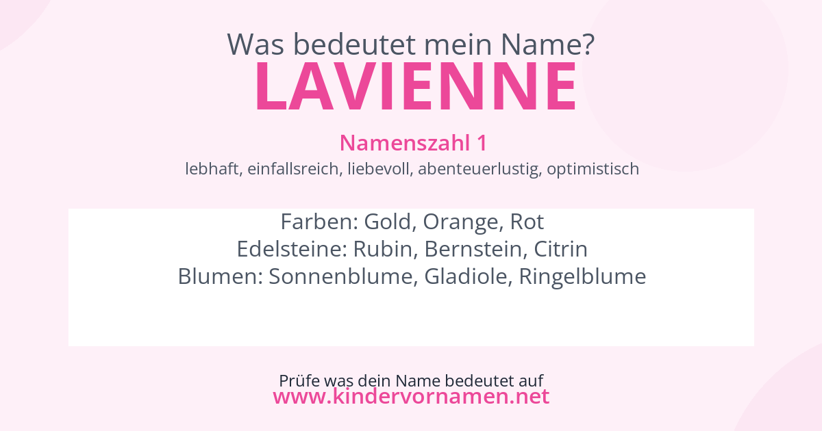Was bedeutet der Name Lavienne?