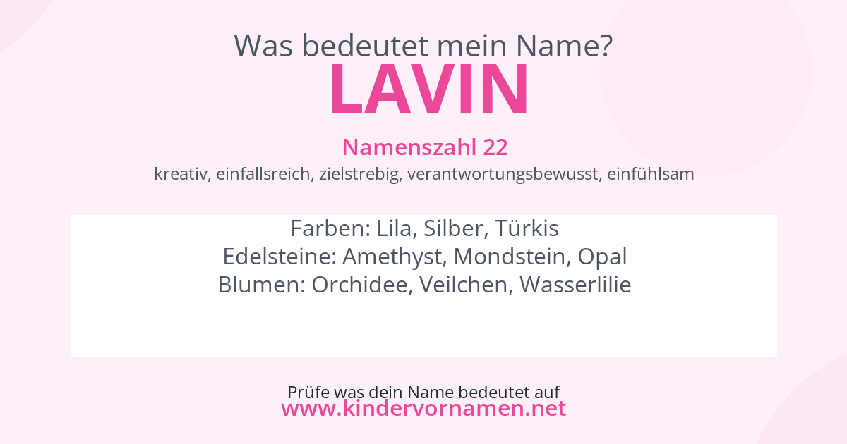 Was bedeutet der Name Lavin?