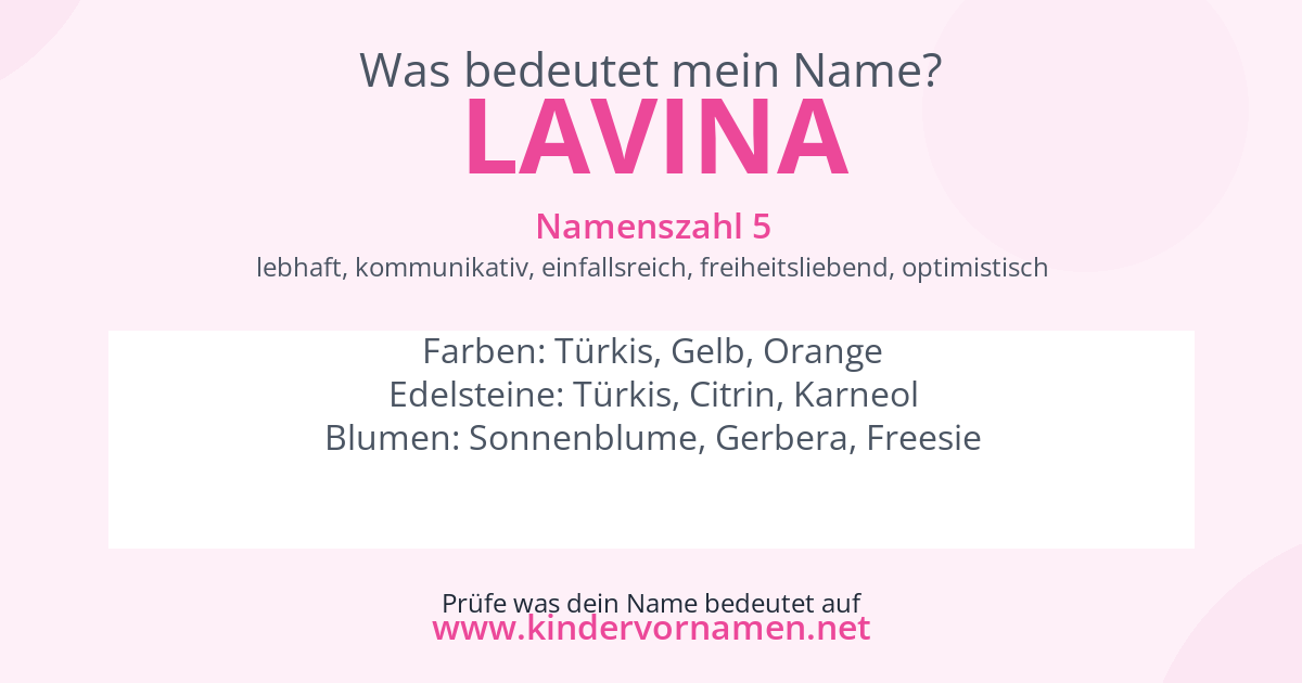 Was bedeutet der Name Lavina?