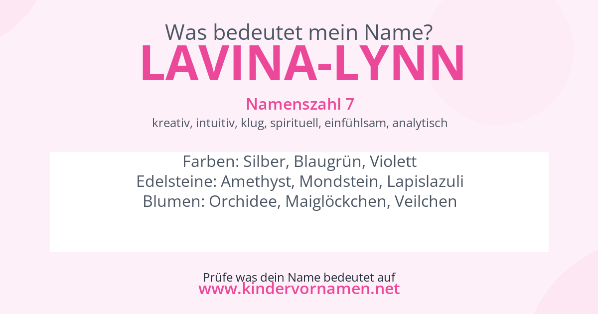 Was bedeutet der Name Lavina-Lynn?