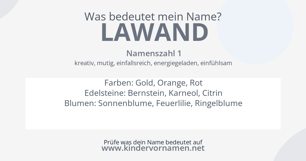 Was bedeutet der Name Lawand?