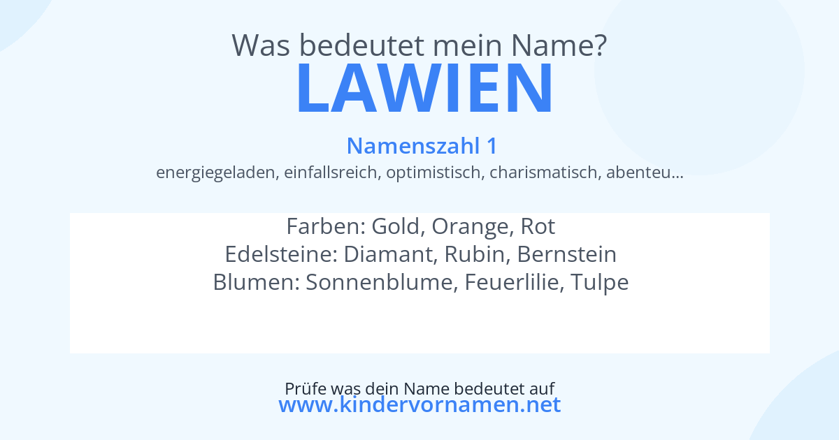 Was bedeutet der Name Lawien?